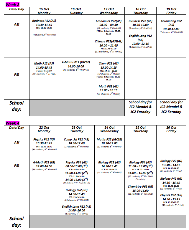 IGCSE & AS Level Exam Timetable BBS Connect